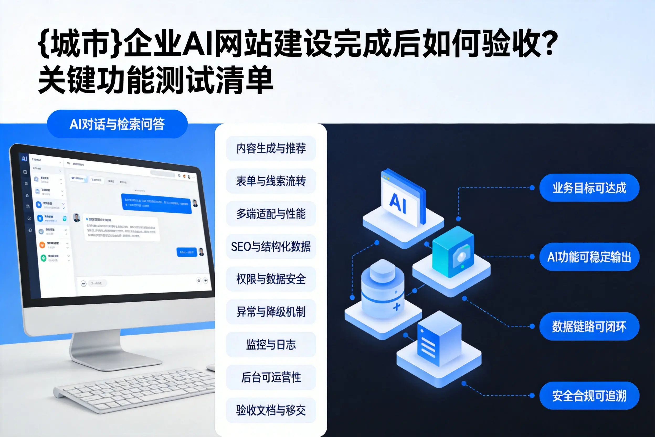 伊犁企业AI网站建设完成后如何验收？关键功能测试清单