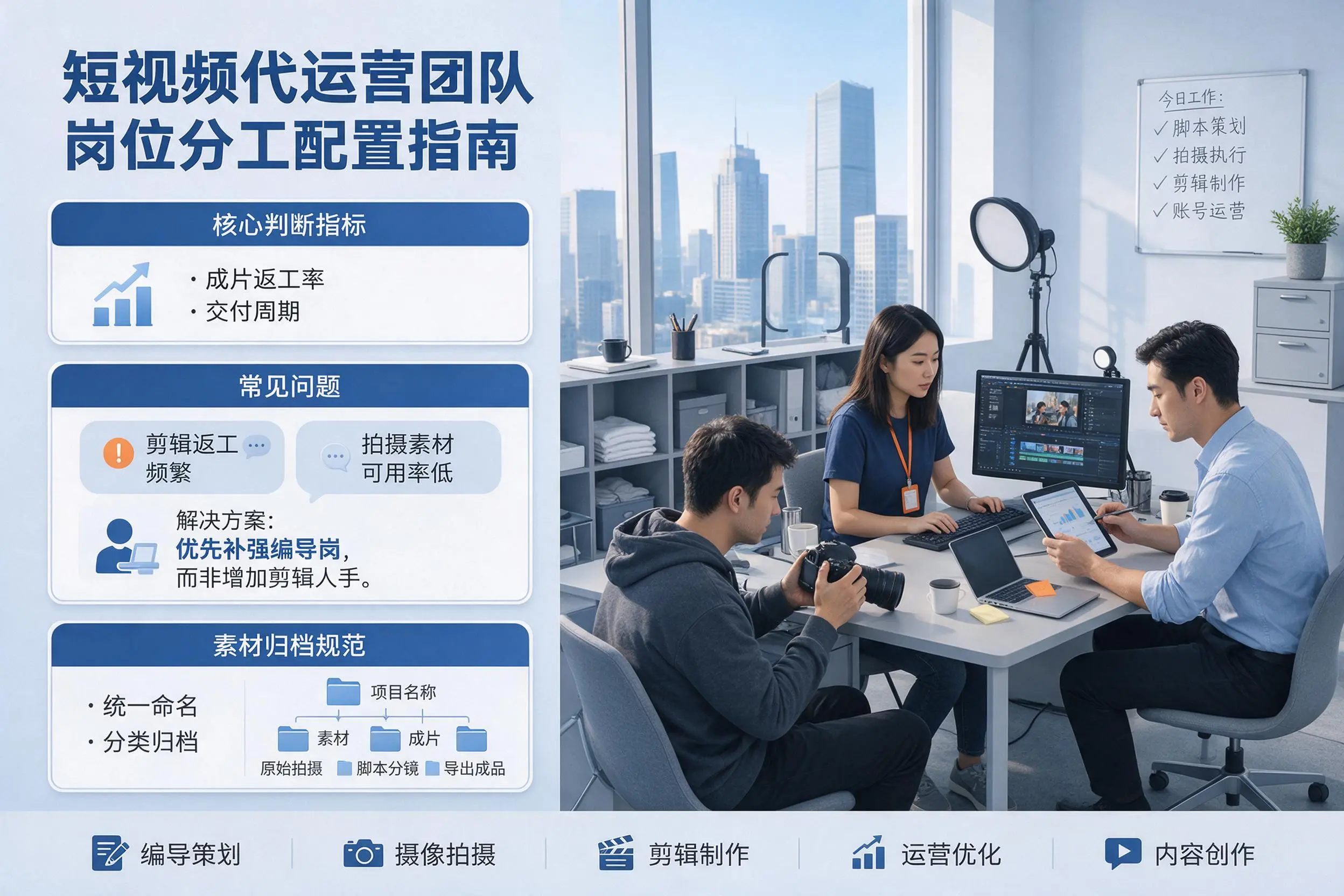 短视频代运营团队如何配置?伊犁企业岗位分工科普说明